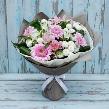 Букет цветов из:  Герберы, Альстромерии и Хризантемы в Мирном Архангельской области