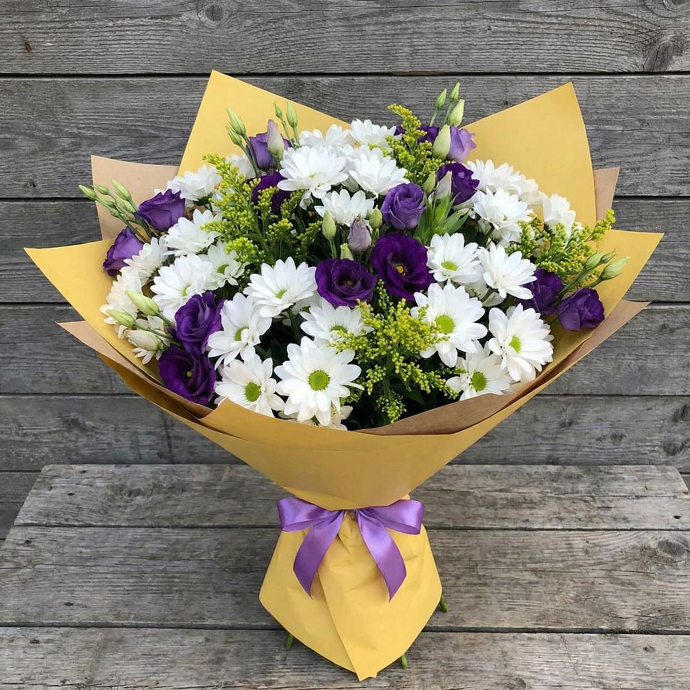 Букет цветов из: Ирисы, Хризантемы и Ромашки в Мирном Архангельской области