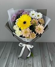 Букет цветов из:  Розы, Герберы и Хризантемы #REPLACE_PRED# Мирном Архангельской области